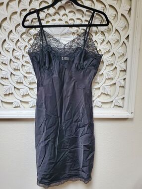 Vintage Barbizon Black Nylon Slip Dress Size 16 Miss